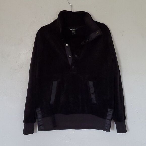 Athleta Recover Cozy Snap Front Fleece in Black Size M - Picture 4 of 12
